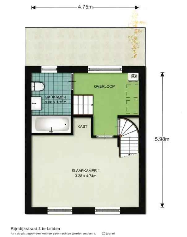 First Floor Plan - Rijndijkstraat 3 Leiden