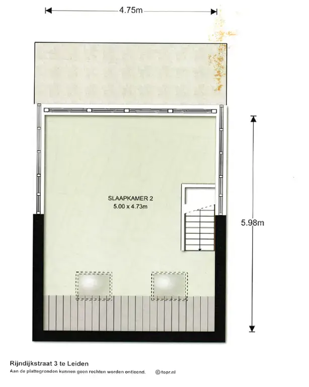 Top Floor Plan - Rijndijkstraat 3 Leiden
